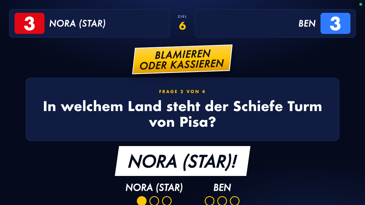 Blamieren oder Kassieren auf dem Beamer